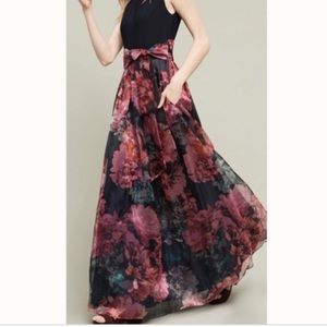 Anthropologie Moulinette Soeurs Navy Floral Gown